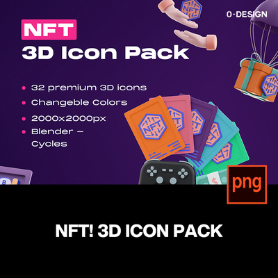 32款创意趣味3D立体NFT加密货币金融投资png免抠icon图标设计素材