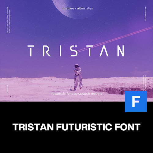 Tristan极简未来科幻机能潮流科技品牌logo广告海报标题英文字体