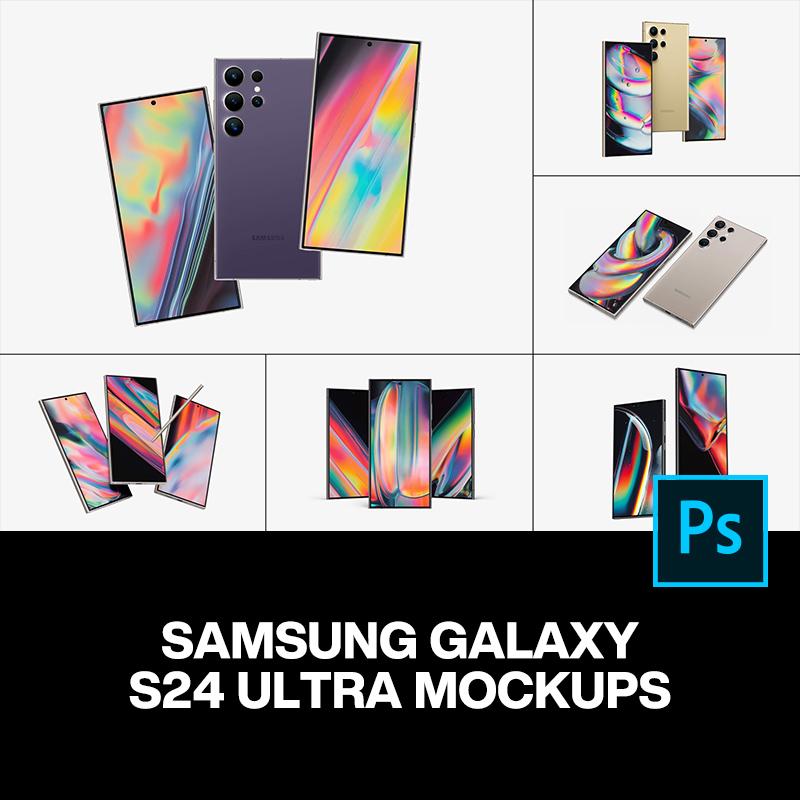 21款三星Galaxy S24安卓智能手机广告ui作品展示效果图ps样机素材