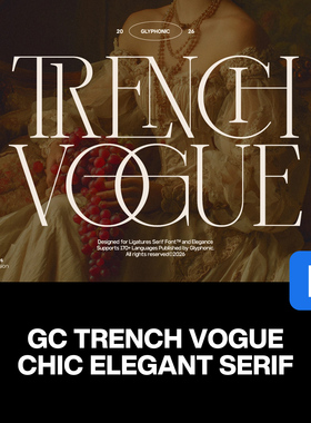 经典优雅时尚奢侈品牌杂志画册海报邀请函封面标题衬线英文字体包