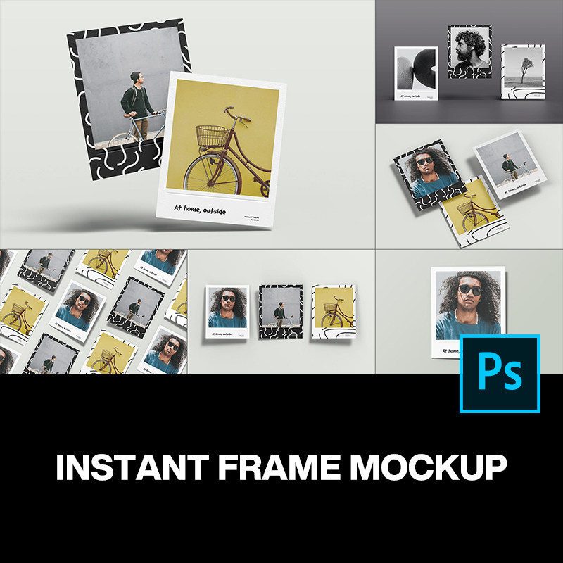 立拍得一次成像相片相纸摄影作品贴图ps样机素材场景展示效果模板