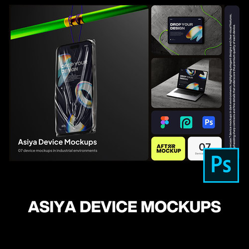 7款极简水泥工业iPhone手机iPad平板笔记本电脑ps样机素材效果图