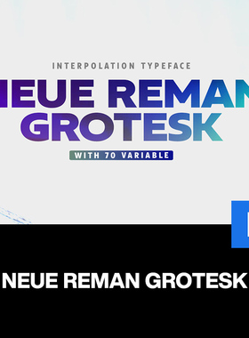 70款Neue Reman现代简约品牌标识画册排版标题无衬线英文字体家族