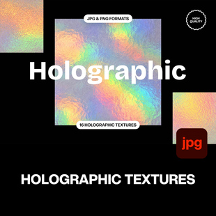 16款 高清Y2K蒸汽波赛博科幻虹彩全息渐变材质贴图背景图片素材