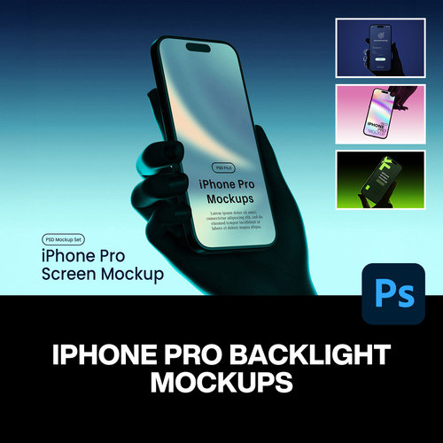 8款逆光手持iPhone苹果手机广告UI设计作品场景展示效果图ps样机