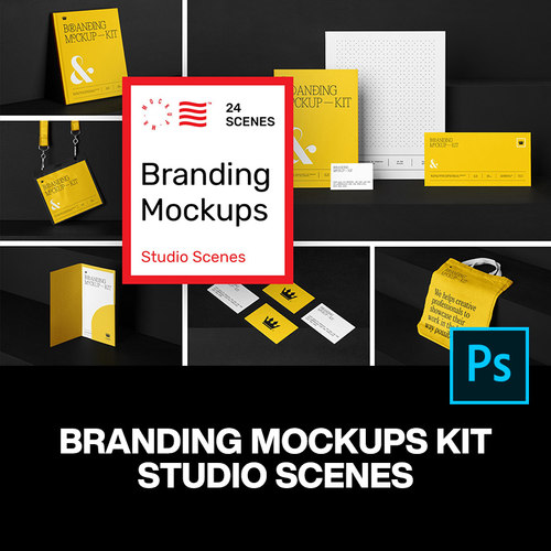 24款拎袋文具包装企业形象品牌VI应用设计作品贴图ps样机素材模板