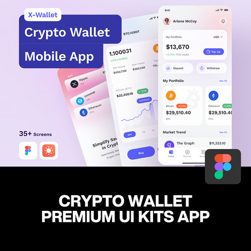 时尚金融交易加密钱包投资理财银行财务管理App应用ui界面模板