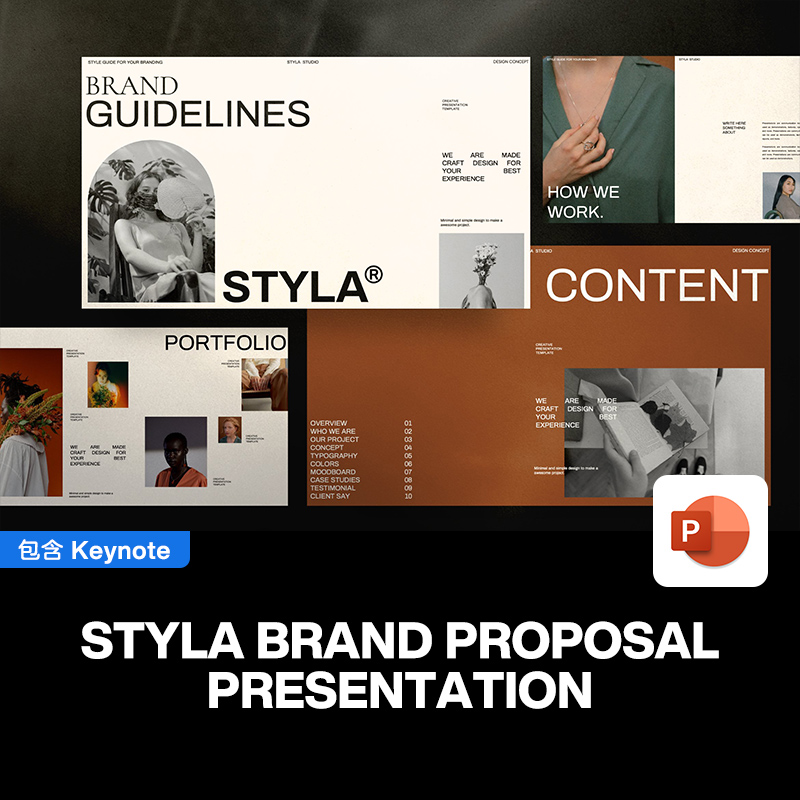 30页优雅时尚Lookbook品牌画册设计师简历作品集提案手册ppt模板