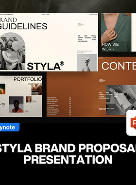 30页优雅时尚Lookbook品牌画册设计师简历作品集提案手册ppt模板