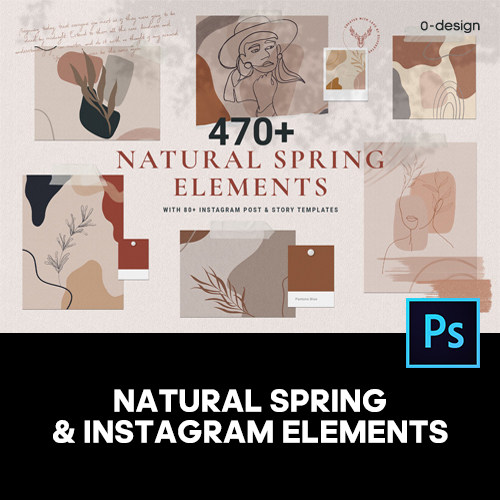 自然复古莫兰迪春天植物抽象艺术装饰画手绘插画图案背景纹理素材