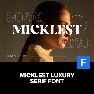 MICKLEST时尚优雅高级轻奢品牌logo海报杂志请柬封面标题英文字体