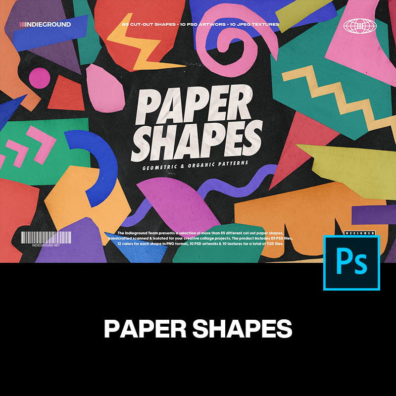 趣味潮流时尚孟菲斯手工剪纸几何图形纸纹拼贴背景底纹设计素材