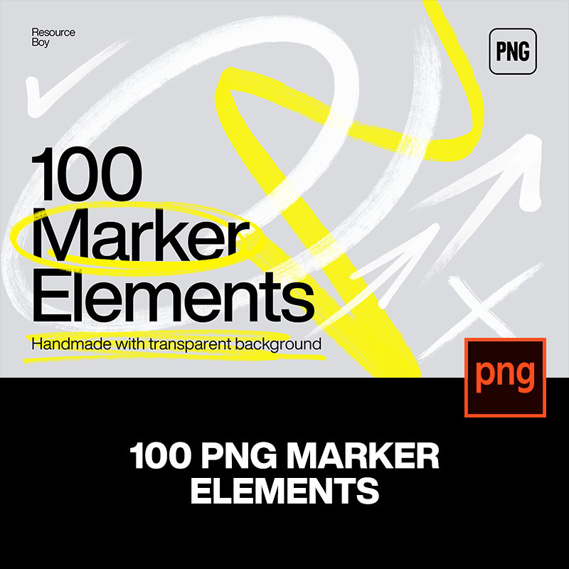 100款手写涂鸦箭头标记符号表情乱涂手绘插图插画png免抠图片素材