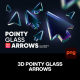 12款 未来科幻3D立体水晶玻璃棱镜折射指针箭头png免抠图片素材