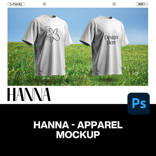 6款自然潮牌短袖T恤长袖卫衣服装图案设计展示效果图ps样机素材