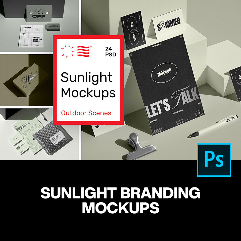 24款质感名片信纸徽章折页文具品牌VI应用设计作品贴图ps样机素材