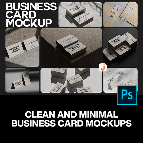 25款极简工业风光影名片卡片设计作品贴图ps样机场景展示效果图