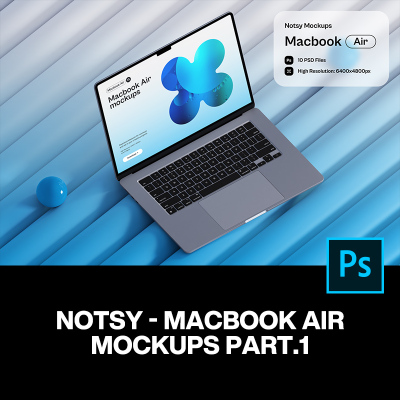 10款Macbook笔记本Air电脑ps样机广告ui网页设计作品展示效果图