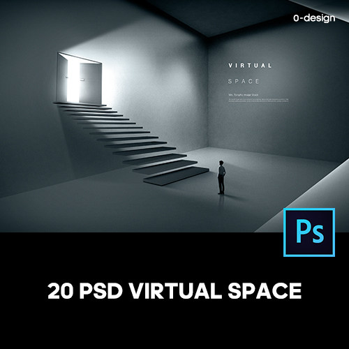 20款商业职场精英虚拟空间阶梯主视觉海报设计psd分层素材源文件