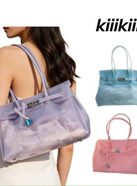 韩系jellybirkin果冻凯莉包 kiiikiii同款26夏季大容量铂金单肩包