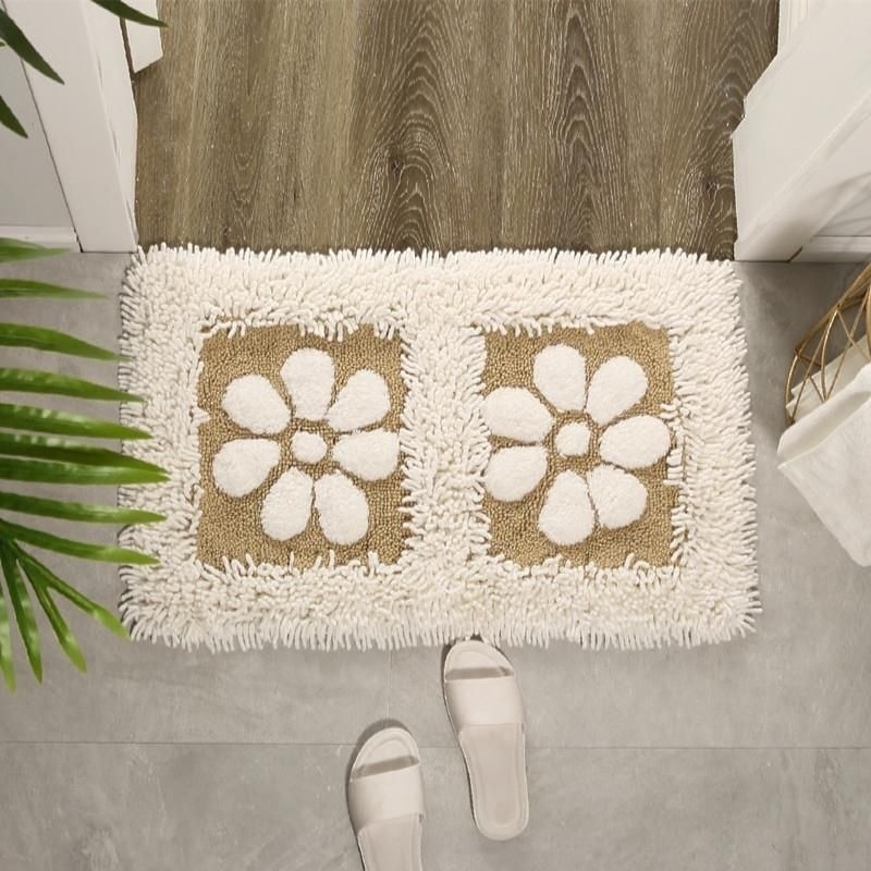 纯棉加厚网红提花地垫进门垫厨房地毯卫生间浴室脚垫吸水防滑垫