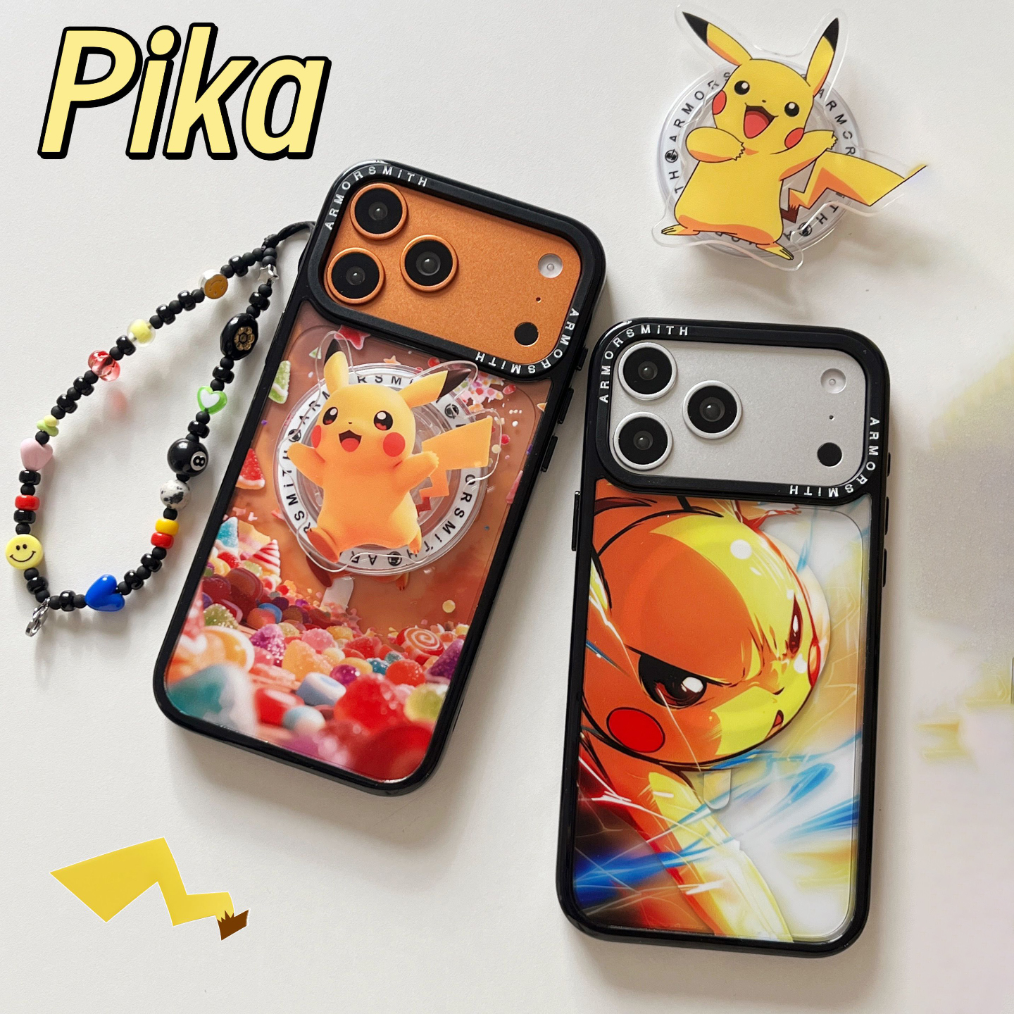 Pika皮卡丘磁吸支架手机壳适用iPhone17promax透明苹果16pro防摔17air可爱15pm卡通13/14magsafe保护套plus男