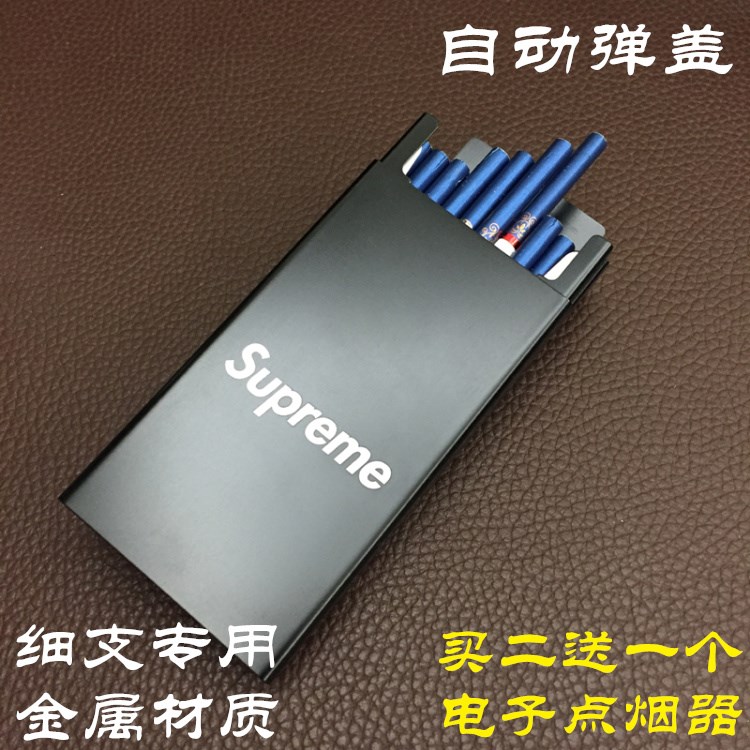 新品细烟烟盒20支装便携创意超薄自动弹盖男士女士细枝杆香菸盒子在类目 ZIPPO/瑞士军刀/眼镜, 烟具, 烟盒中 - 来自Buy2taobao.com提供专业的淘宝代购服务