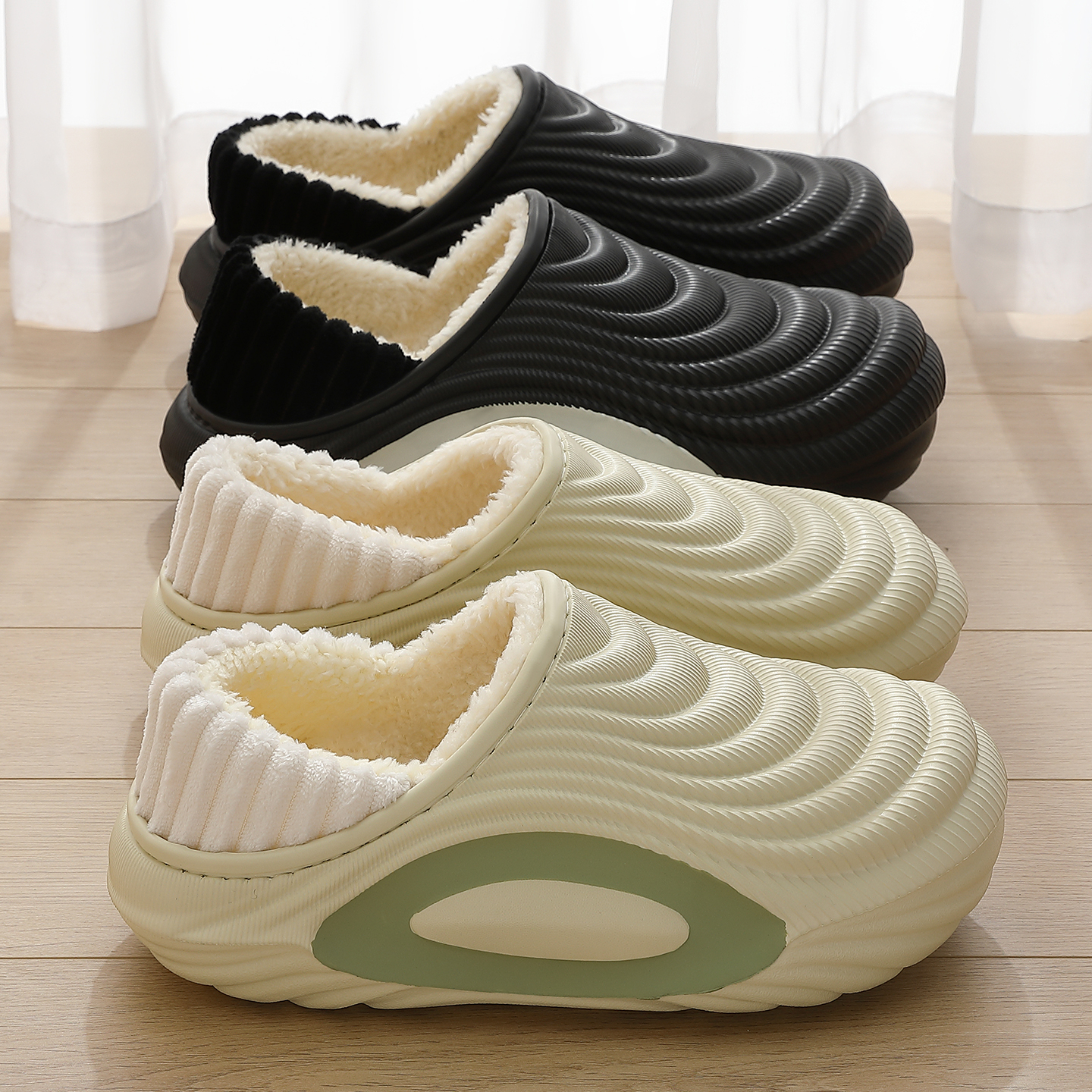 防水棉拖鞋男士冬季2025新款运动防滑包跟厚底保暖加绒棉鞋男外穿