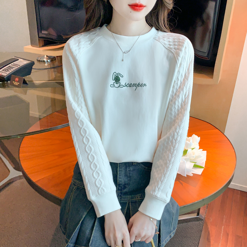 美式慵懒风无帽卫衣时尚刺绣宽松