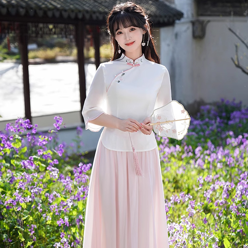 新中式改良汉服半身裙旗袍上衣