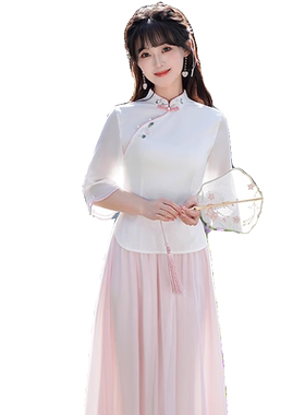 新中式改良汉服半身裙旗袍上衣