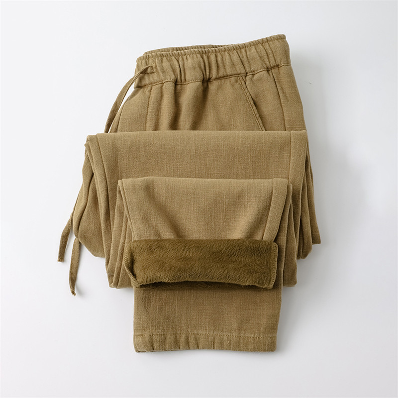 潮牌高端直筒休闲裤男士秋冬季2025新款加绒加厚商务棉裤运动卫裤