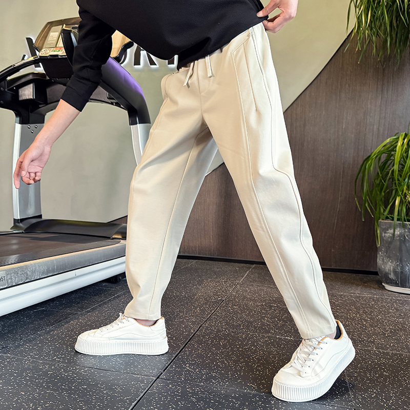 潮牌设计感直筒卫裤男春秋2025新款百搭运动休闲裤潮流痞帅哈伦裤
