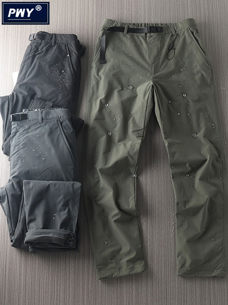潮牌户外加绒加厚冲锋裤男士秋冬季防风防水保暖工装直筒休闲长裤