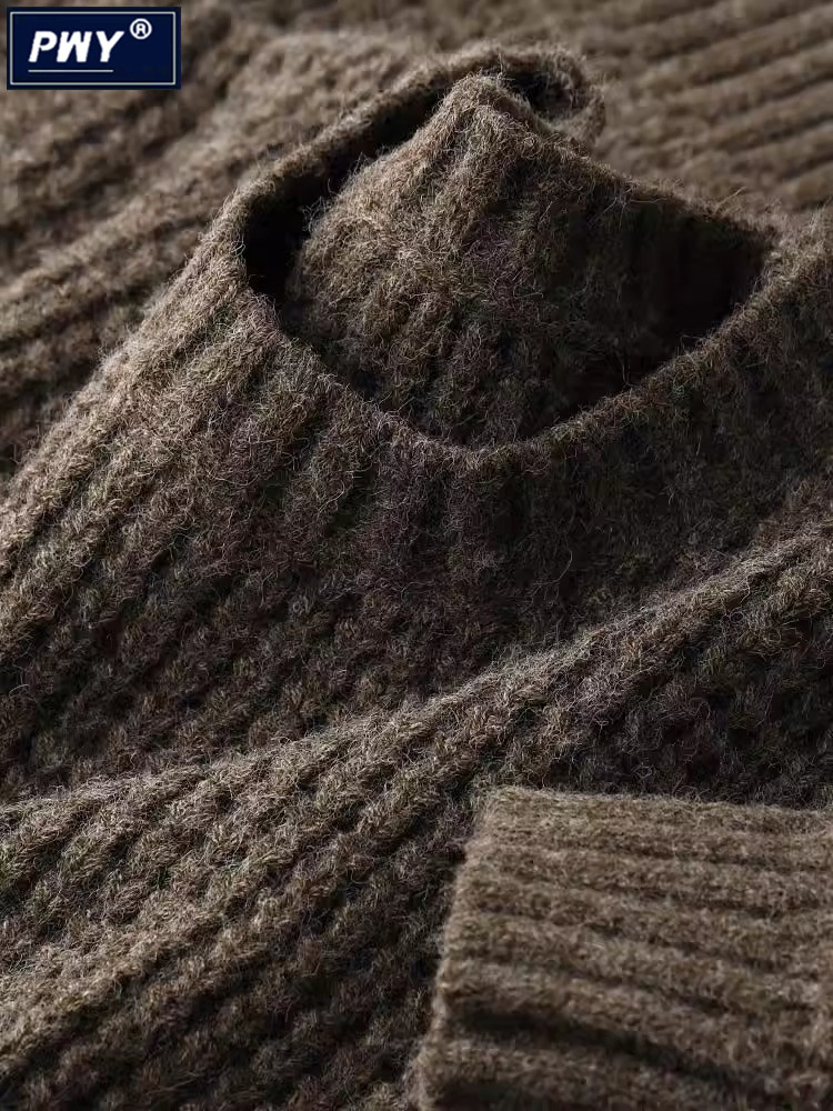 潮牌高端圆领毛衣慵懒高级感男士冬季2025新款加厚保暖打底针织衫