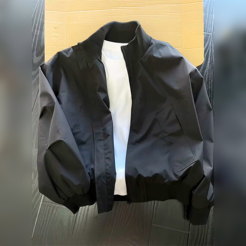 潮牌美式三防飞行夹克冲锋衣男春秋季2026新款廓形正肩棒球服外套