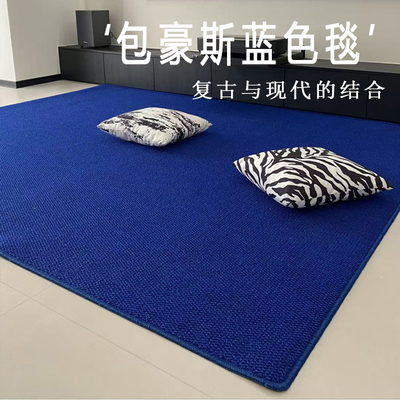 复古克莱茵蓝加厚地毯包豪斯