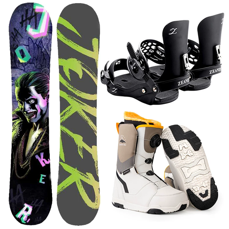 Zeanen клоун Сноуборд Sleeine Ski Plate Set начинающий мужчины и женщины двунаправленный цветок углеродное волокно