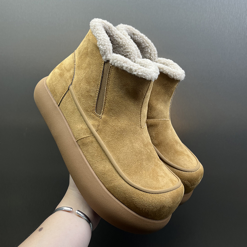 加绒大头雪地靴大土豆加厚高帮棉鞋冬季东北套脚勃肯保暖马丁靴男