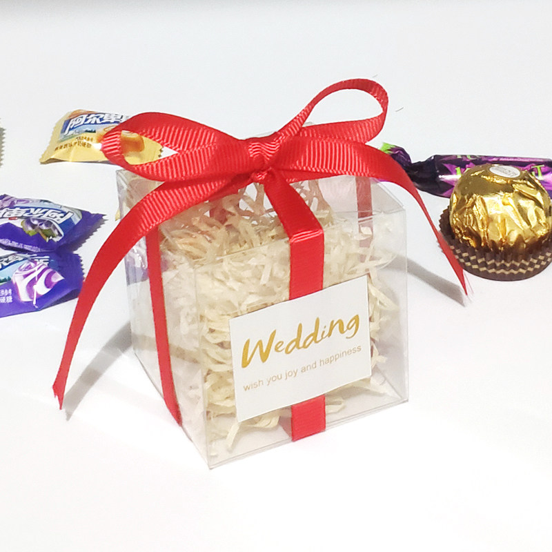 欧式透明塑料结婚礼盒DIY创意韩式费列罗喜糖盒PVC烫金盒结婚用品