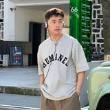 纯短袖t恤男士重磅宽松高街打底衫白色潮牌2023新款痞帅TX09P55，男装T恤，电商A400（原B301）