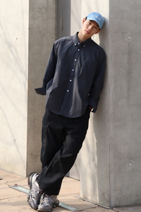 日系Cityboy廓形衬衫机能通勤宽松纯色长袖衬衣男抗皱垂感CS12P75图片