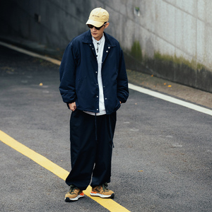 日系cityboy翻领教练夹克男秋季潮牌宽松休闲冲锋衣外套JK02P105图片