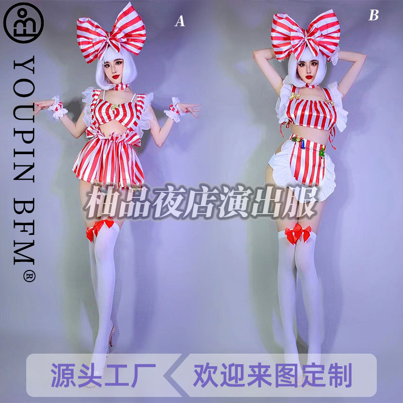 夜店DS酒吧演出服圣诞套装蝴蝶结