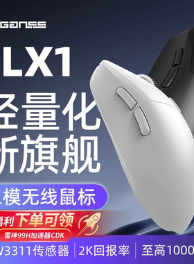GANSS FLX1无线鼠标三模轻量化电竞PAW3395芯片双2K回报游戏办公