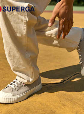 SUPERGA厚底帆布鞋女款小众饼干鞋低帮米色休闲鞋百搭板鞋女鞋