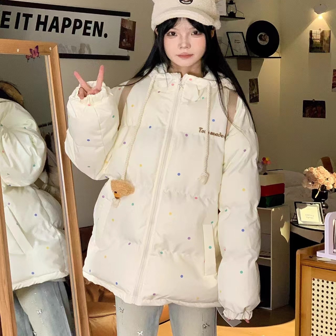 2025冬季新款小熊棉服外套