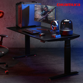 冈村okamura日本Swift V电竞桌电动升降电脑桌坐站交替家用办公桌