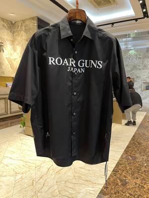 正品 roarguns japan 双枪24夏新款男装时尚宽版印花休闲短袖衬衫