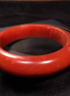 凉山南红玛瑙瓦西料手镯55.8㎜满肉辣椒红柔光磨砂哑光男女款礼物